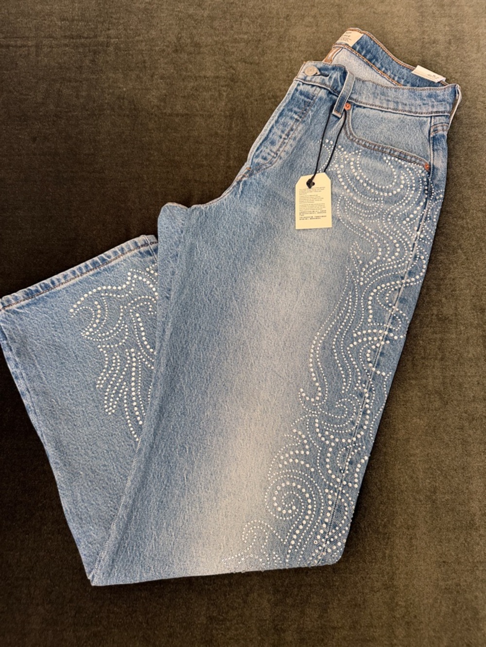 Beyoncé x Levi's Jeans with Rhinestone Swirls